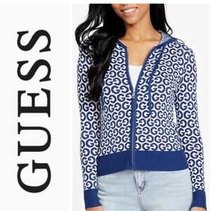 Like New GUESS Avery Full Zip Logo Sweater Hoodie Women’s Size: XL